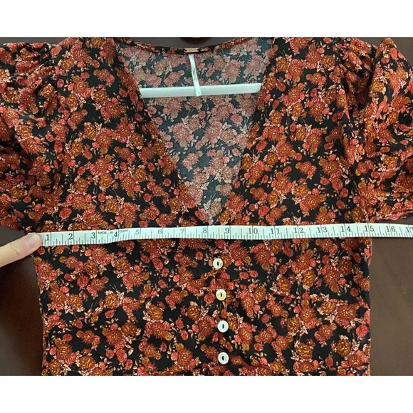 Free People Provence Black Floral Mini Dress Size Small Fall Vibes - Picture 11 of 13